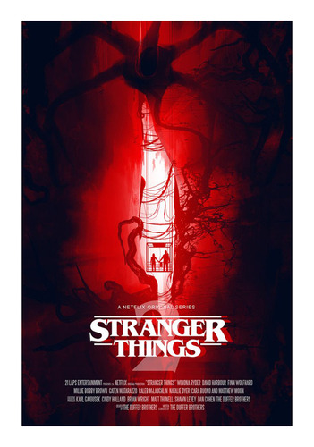 Póster Papel Fotográfico Serie Stranger Things Cuarto 45x30