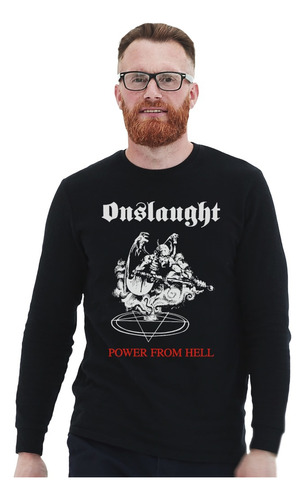 Polera Ml Onslaught Power From Hell Metal Impresión Directa