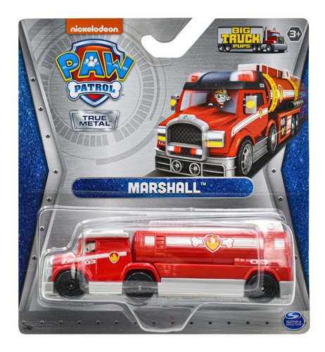 Paw Patrol Marshall Big Truck Pups True Metal Spin Master Color Rojo