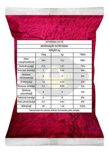 Beterraba Em Pó 1kg 100% Pura