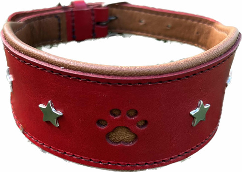 Collar Para Perro De Piel, Malixcota, Estrella Con Huella