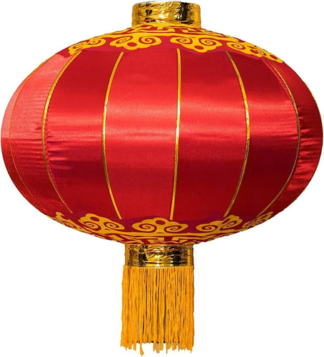Linterta China Grande, Lámpara Colgante Tradicional Roja Con