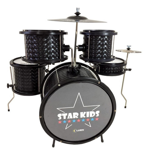 Bateria Infantil Luen Star Kids Preto