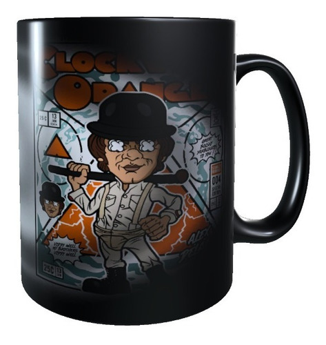 Taza Tazón Mágico Cambia Color, Diseño Naranja Mecanica