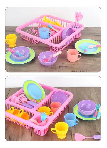 De Juego Colorido De Vajilla Lavable Y Seco Para Niños Con