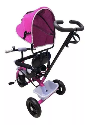 Triciclo Infantil Empurrador Com Capota Rosa BW084RS