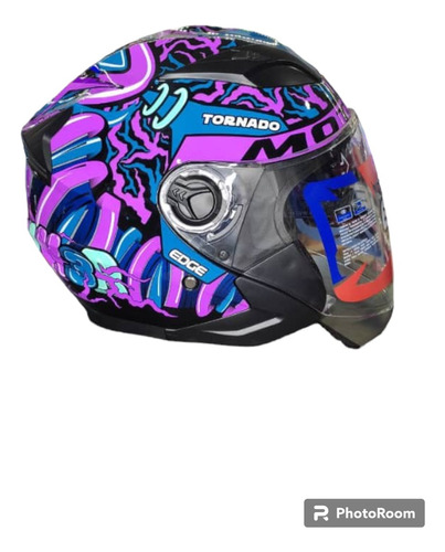 Casco Semi Integral Moto Loco Jaguar Morado