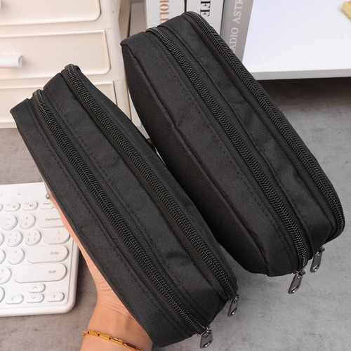 Estuche Negro De Gran Capacidad Para Lápices Para Hombre, Si