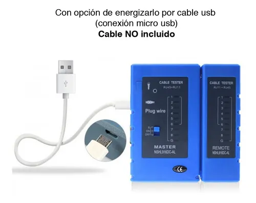Tester Cable De Red Lan Rj45 Rj11 Rj12 Micro Usb Nshl916