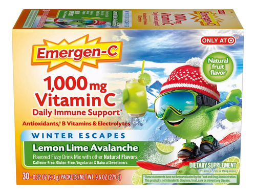 Emergen-c Vitamina C 1000 Mg Sabor Lima Limon 30 Pzas