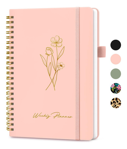 Agenda Semanal A5 Sin Fecha, Cuaderno Rosa De Tareas Color De La Portada Nombre Del Diseño 0