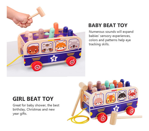 Juguetes Educativos Para Niños K Whackamole Bus Animals 1001