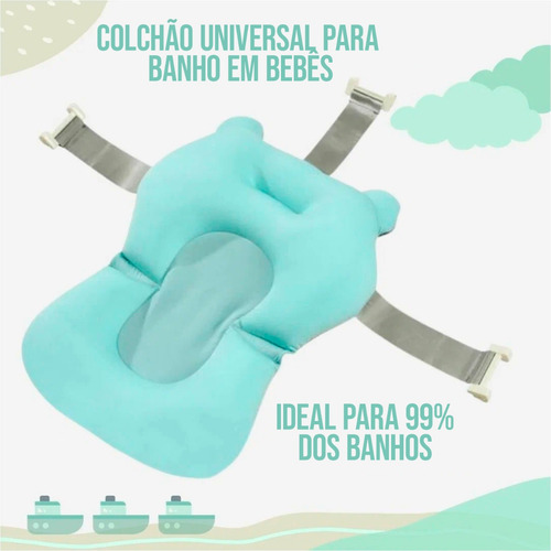 Almofada De Banho Para Bebê Banheira Flutuante Boia Com Alça Cor Rosa