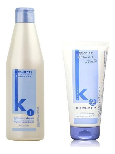 Salerm Keratin Shot Shampoo 500ml + Deep Impact 200ml