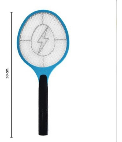 Raqueta Paleta Mata Mosquitos Moscas Recargable Usb + Cable Color Celeste