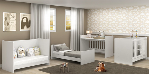 Imagen 6 de 8 de Cuna Arcángel Colchon 4 En 1 Mini Cama Sofá Escritorio Blan