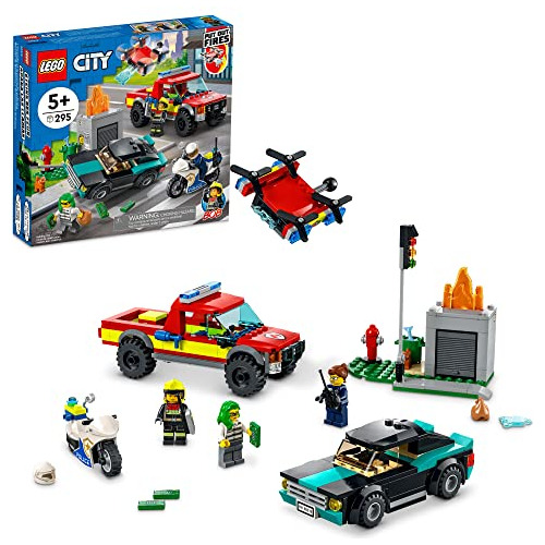 Kit De Construcción Lego City Fire Rescue Police Chase 60319