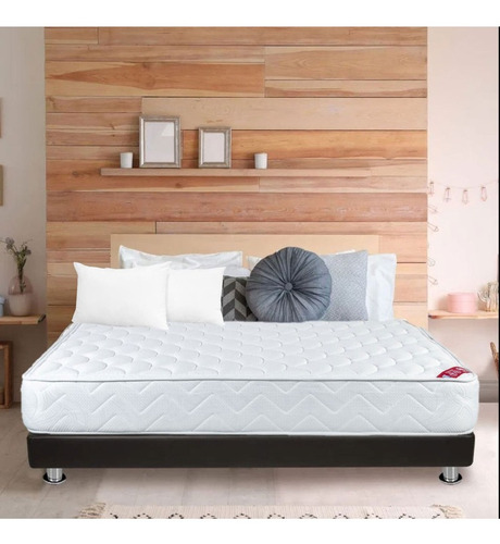 Imagen 3 de 5 de Combo Spring: Colchón Doble Resortado Classic 140 X 190 Cm +