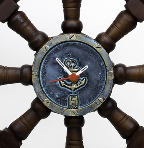 Timão Relógio De Barco Decorativo Em Resina 50cm