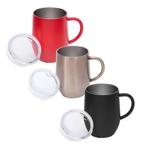 Caneca Térmica Inox C/tampa 350ml Aj2003 Mimo Style