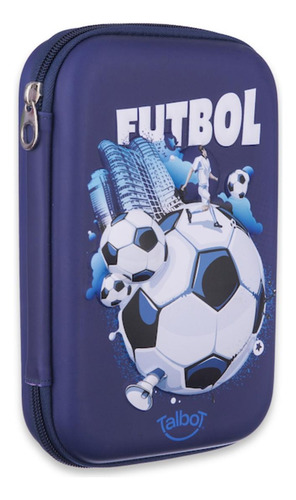 Cartuchera Canopla Talbot 1 Piso Eva 3d Color Azul 3d Futbol