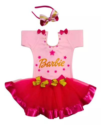 Kit 6 Roupinhas Luxo Para Barbie Vestidos Saia Macacão - Rose