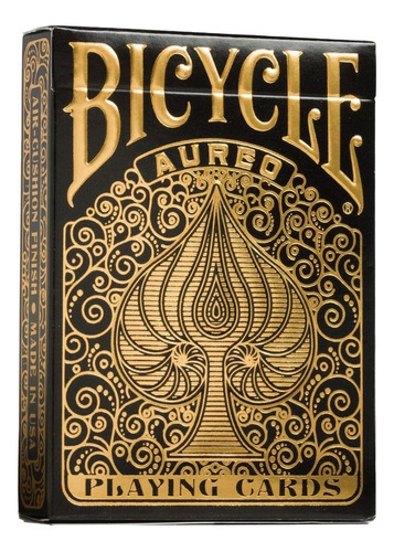 Baraja de juego de cartas Premium Bicycle Aureo Black, color negro, color negro