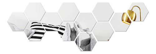 Pegatina De Pared De Vinilo Hexagonal Extraíble Con Espejo 3