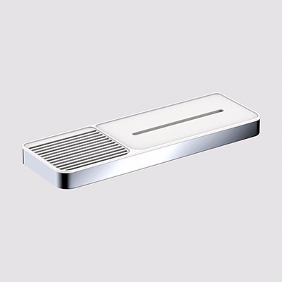 Accesorio Baño Omega Jabonera Con Repisa De Acero Inoxidable