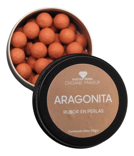 Aragonita Rubor En Perlas Tono Cobrizo 20 Grs Tono del maquillaje Cobre