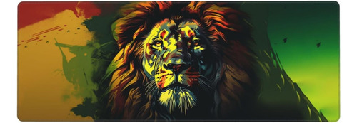 Almohadilla De Ratón De Juego De Bandera De León Jamaicano,