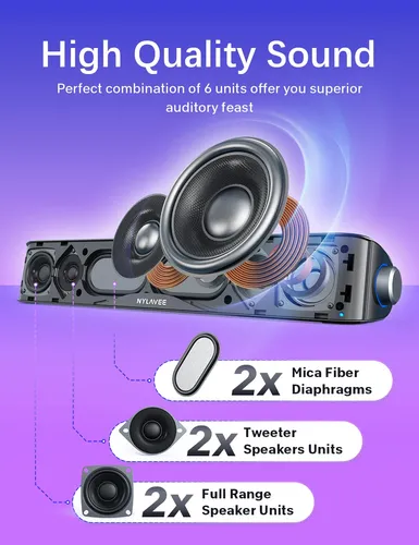 Altavoces Para Computadora Nylavee Hifi Sound Usb Bluetooth