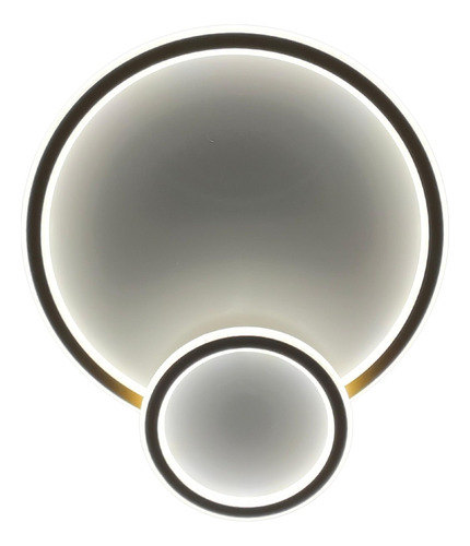 Plafon Led Circular 50cm 48w Branco Luz Quente Estrutura Dourado