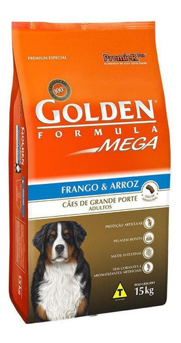 Ração Golden Mega Adultos De Raças Frango E Arroz - 15kg