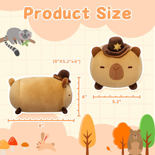 Sombrero De Vaquero De Peluche Capybara Almohada 20 Cm Color