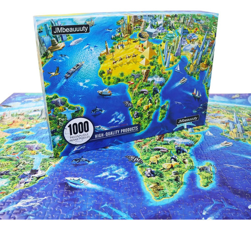 World Map Landmarks Puzzles 1000 Piezas Puzzles Para Adultos