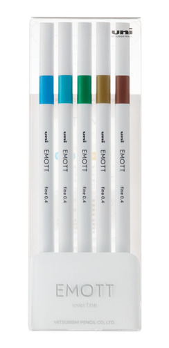 Set Tiralíneas Uniball Emott Pem-sy N°4 X5 Colores