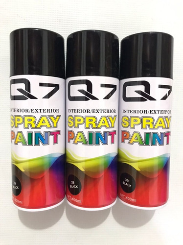 Pintura Spray Negra Brillante 39 Black Q7 Interior Exterior 