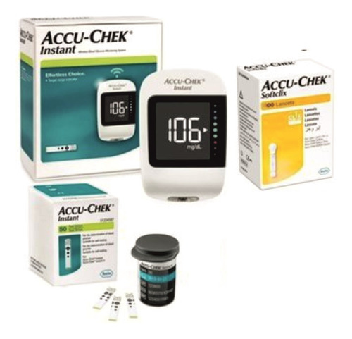 Glucómetro Accu Chek Instant S + 50 Tiras+ 100 Lancetas