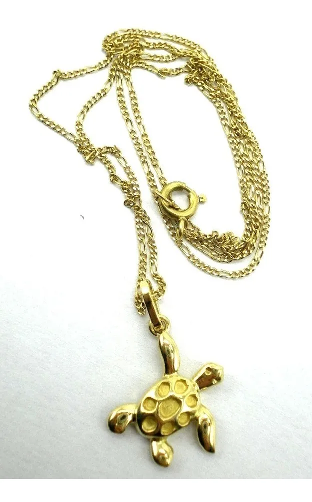 Cadena Y Dije De Tortuga De Oro 18 Kt