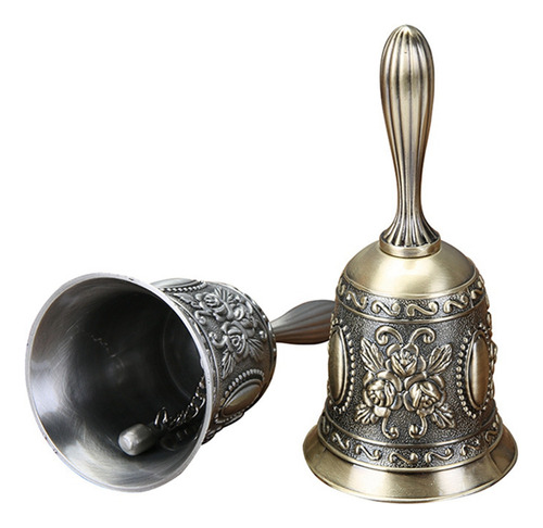 Hand Bell Service Bell Call Vintage Bell Alloy-f, 2 Unidades