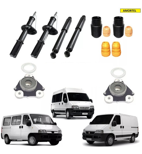 4 Amortecedores + Kit´s Batentes Da Ducato Ano 1994 Até 2019