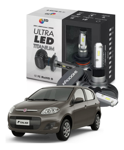 Kit Lampada Farol Milha Fiat Palio Titanium Shocklight H1