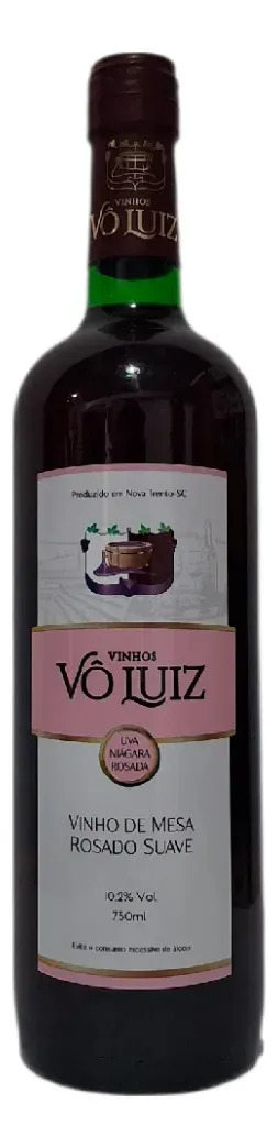 Vinho Brasileiro Rosado Suave Vô Luiz Niagara Garrafa 750ml