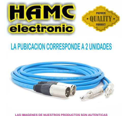Imagen 2 de 4 de Cable Canon Xlr A Plug Trs Balanceado Audiopipe Full 2m Az