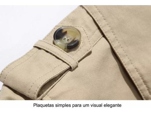 Chaqueta Larga De Hombre De Algodón Con Botonadura Simple