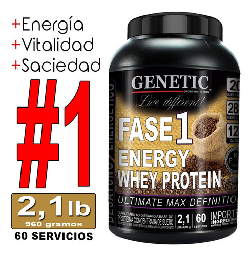 Batido Proteico Reemplaza Comidas Energía Fase 1 2lb Genetic