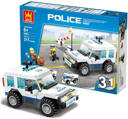 Patrulla Policial 3 En 1 Wange Compatible Calidad Cantidad De Piezas 217