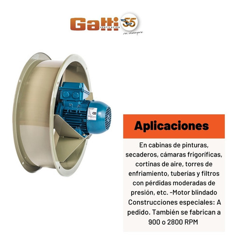 Imagen 5 de 10 de Extractor De Aire Axial Industrial 45 Cm P/ Conducto Gatti Ventilación