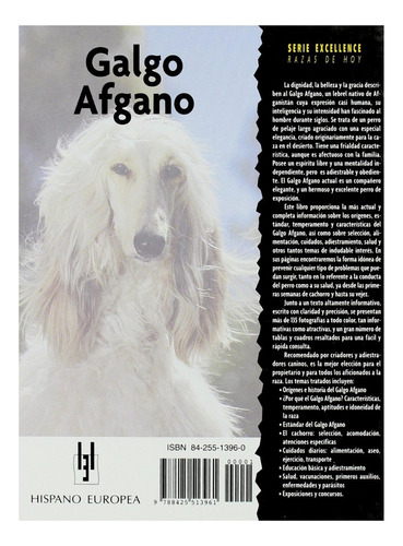 Libro De Raza Excellence Tapa Dura Galgo Afgano